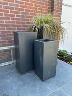 Set 3 Moderne Buiten Plantenbakken / Bloembakken – Antraciet, Tuin en Terras, Ophalen, Minder dan 60 cm, Vierkant, Tuin