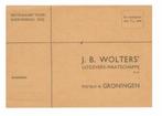 Oude bestelkaart voor boekwerken J.B. Wolters uit 1941, Ophalen of Verzenden, Gebruikt, Overige typen