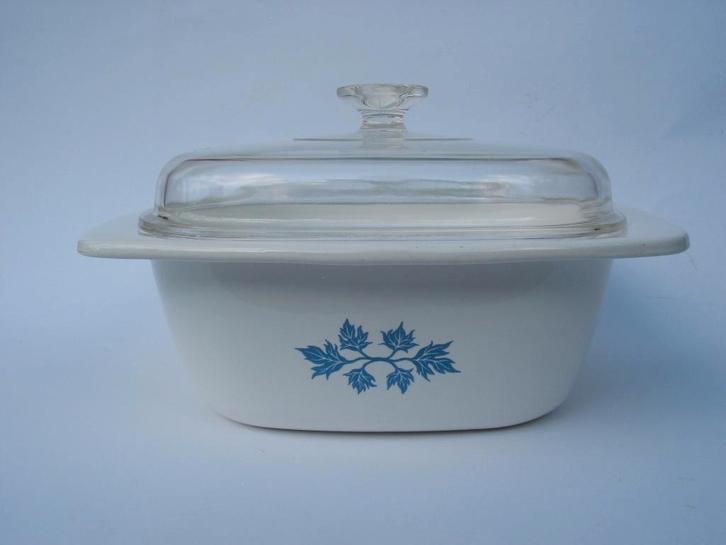 grote witte vintage pyroflam pan, oven schaal p-34-b glas., Huis en Inrichting, Keuken | Potten en Pannen, Zo goed als nieuw, Overige typen