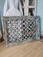 Antiek oud houten jali raam paneel India luiken scherm luik, Antiek en Kunst, Ophalen of Verzenden