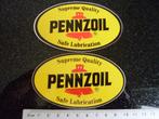2x sticker pennzoil supreme quality safe lubrication logo, Verzamelen, Ophalen of Verzenden, Merk, Zo goed als nieuw