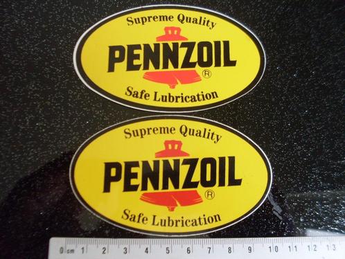 2x sticker pennzoil supreme quality safe lubrication logo, Verzamelen, Stickers, Zo goed als nieuw, Merk, Ophalen of Verzenden