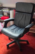 Bureaustoel, zwart, leer, comfortabel, Huis en Inrichting, Bureaustoelen, Ophalen, Ergonomisch, Gebruikt, Zwart