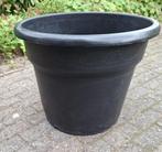 Zwarte bloemenbak hoog 36 cm, Kunststof, Minder dan 30 cm, Minder dan 60 cm, Rond