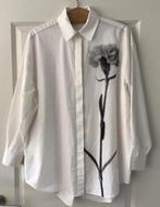 DESIGUAL witte blouse met grote zwarte bloem, Ophalen, Wit, Maat 46/48 (XL) of groter, Zo goed als nieuw
