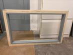 Te koop houten raam incl afdeklatten en glas, Ophalen, Gebruikt, Hout, Raamkozijn