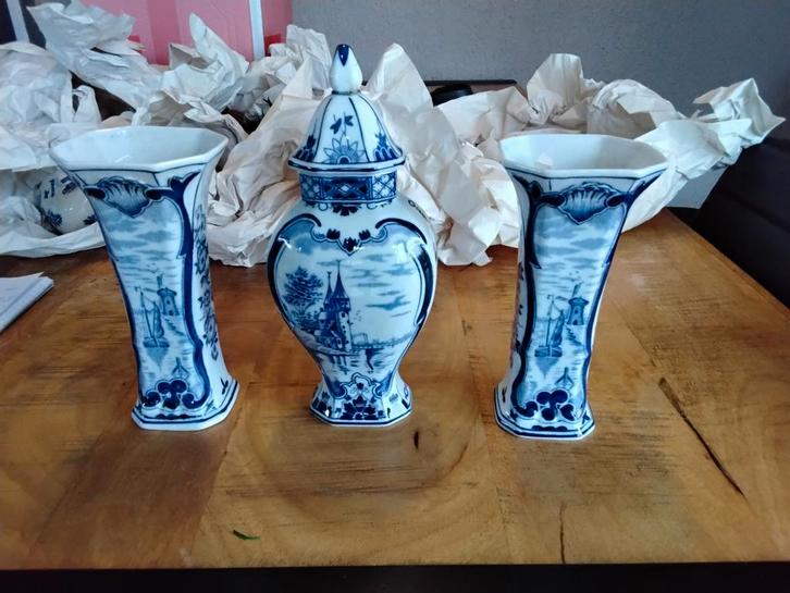 Aardewerk kaststel. Mosa Maastricht. Delfts blauw, Antiek en Kunst, Antiek | Porselein, Ophalen of Verzenden