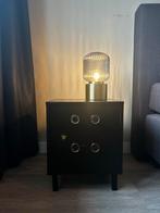 Twee zwarte nachtkastjes plus lampjes, Ophalen, Gebruikt, Minder dan 45 cm, Minder dan 55 cm