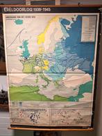 Wandkaart Wereldoorlog 1939-1945, Antiek en Kunst, Antiek | Schoolplaten, Ophalen of Verzenden, Geschiedenis