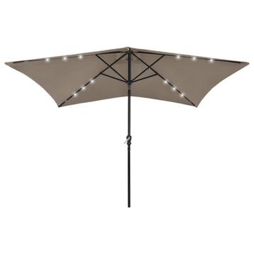 VidaXL Parasol met LED’s – 2x3 m – Taupe – Nieuw in doos beschikbaar voor biedingen