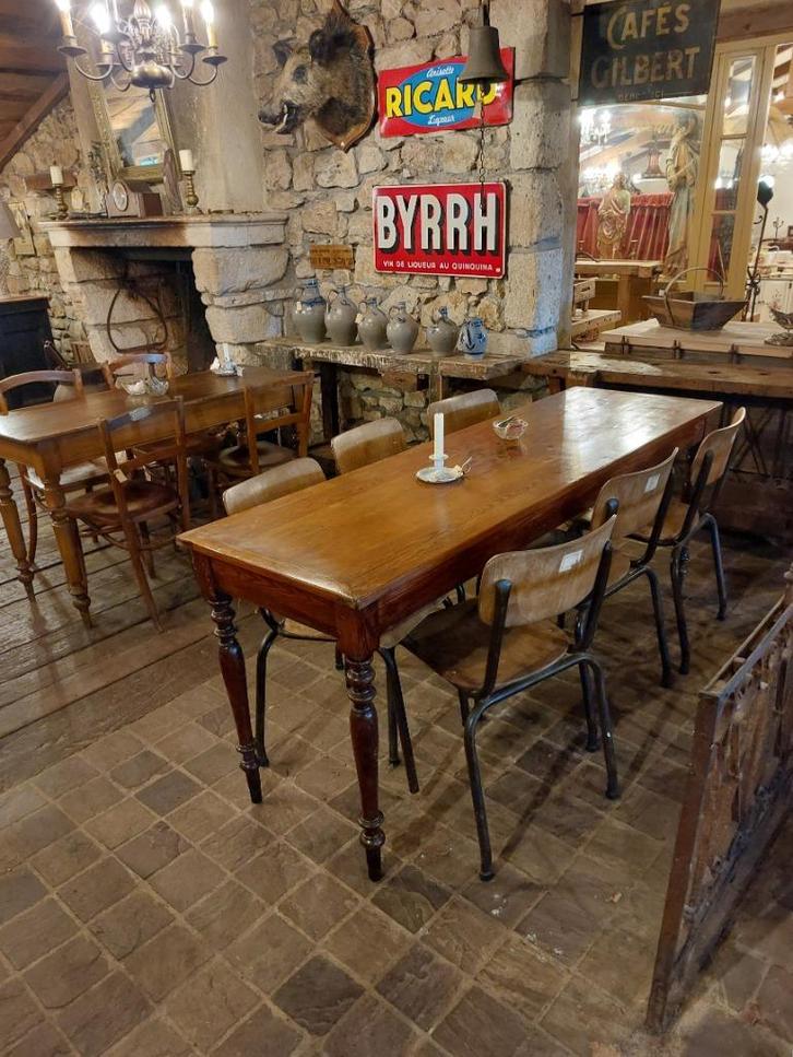 smalle oude/antieke eettafel lengte 198 en breedte 60 cm, Antiek en Kunst, Curiosa en Brocante, Ophalen