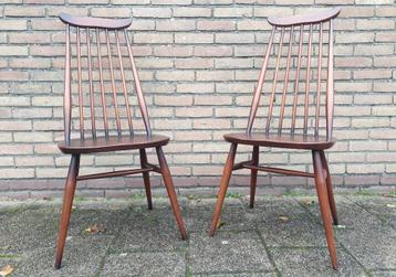 2 Originele Ercol "Snorren" stoelen, jaren 60 Vintage beschikbaar voor biedingen