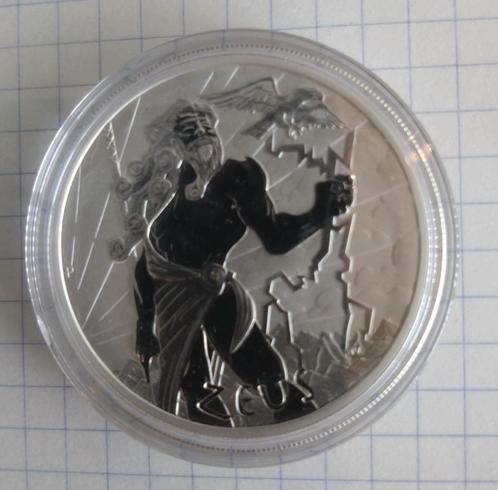 Zilver 1 oz munt Tuvalu - Zeus - Gods of Olympus- 2020, Postzegels en Munten, Edelmetalen en Baren, Zilver, Ophalen