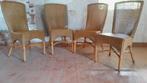 Brocante rieten stoelen van Lusty's, 4stuks, Ophalen of Verzenden, Zo goed als nieuw, Bruin, Twee