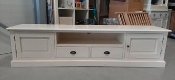 Bank voor hal of kamer met opbergruimte, wit, hout.
