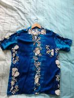 Tropische blouse, Ophalen of Verzenden, Gedragen, Blauw, Halswijdte 39/40 (M)