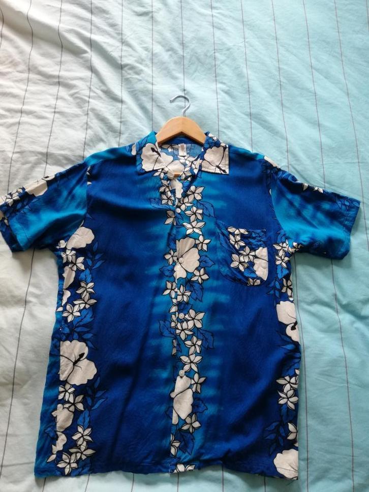 Tropische blouse, Kleding | Heren, Overhemden, Gedragen, Halswijdte 39/40 (M), Blauw, Ophalen of Verzenden
