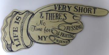 Handgeschilderd bord/Life is very short/The Beatles/mancave beschikbaar voor biedingen