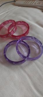 Indiase armbanden van plastic met glittertje roze en paars, Sieraden, Tassen en Uiterlijk, Armbanden, Ophalen of Verzenden, Nieuw