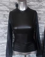 Sexy zwart wetlook top M, Kleding | Dames, Maat 38/40 (M), Zwart, Ophalen of Verzenden, Zo goed als nieuw