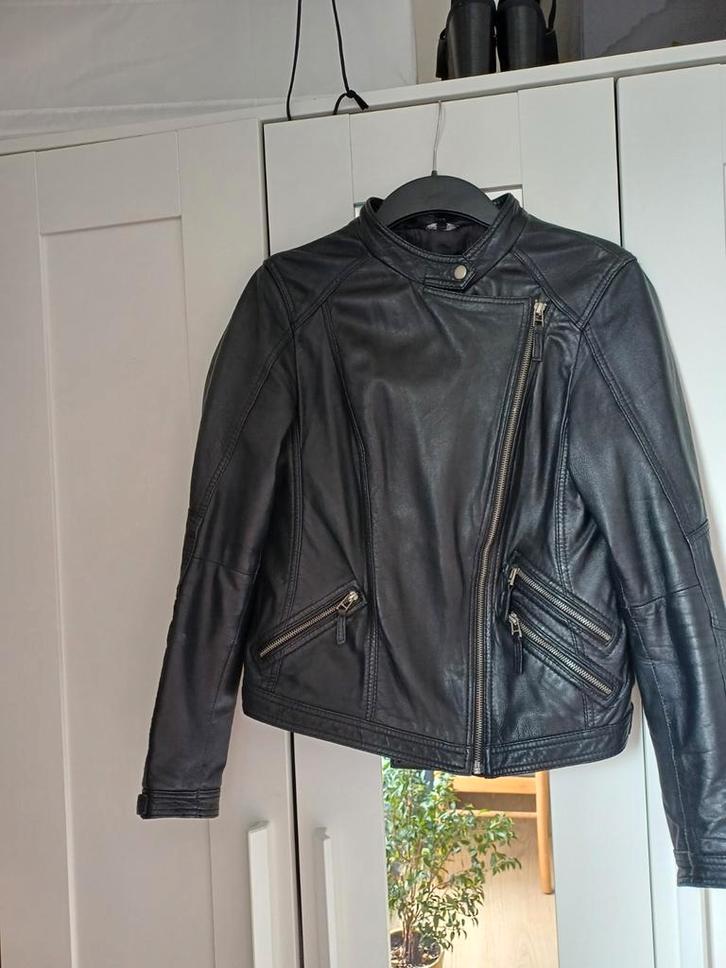 Zwarte leren jas Avant-Premiere, Kleding | Dames, Jassen | Zomer, Ophalen of Verzenden