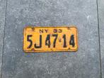 Originele kentekenplaat New York 1933 USA nummerplaat, Ophalen of Verzenden, Gebruikt, Auto's