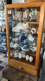 Vintage antieke vitrinekast, Ophalen, Gebruikt, 100 tot 150 cm, 50 tot 100 cm
