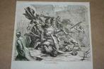 Antieke gravure - Het paard i/d oorlog i/d Oudheid - 1873 !!, Antiek en Kunst, Kunst | Etsen en Gravures, Ophalen of Verzenden