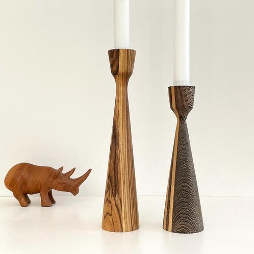 teak Mid Century Modern KANDELAREN Deens vintage design, Huis en Inrichting, Woonaccessoires | Kandelaars en Kaarsen, Gebruikt