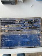 Antieke Passer Set in Doos, Antiek en Kunst, Antiek | Gereedschap en Instrumenten, Ophalen of Verzenden