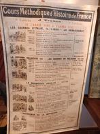 Oude Franse brocante school doek plaat uit Frankrijk., Ophalen of Verzenden