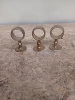 3x Vintage Gordijnroede Houders - Messing koper, Minder dan 50 cm, Gebruikt, Bruin, Unknown