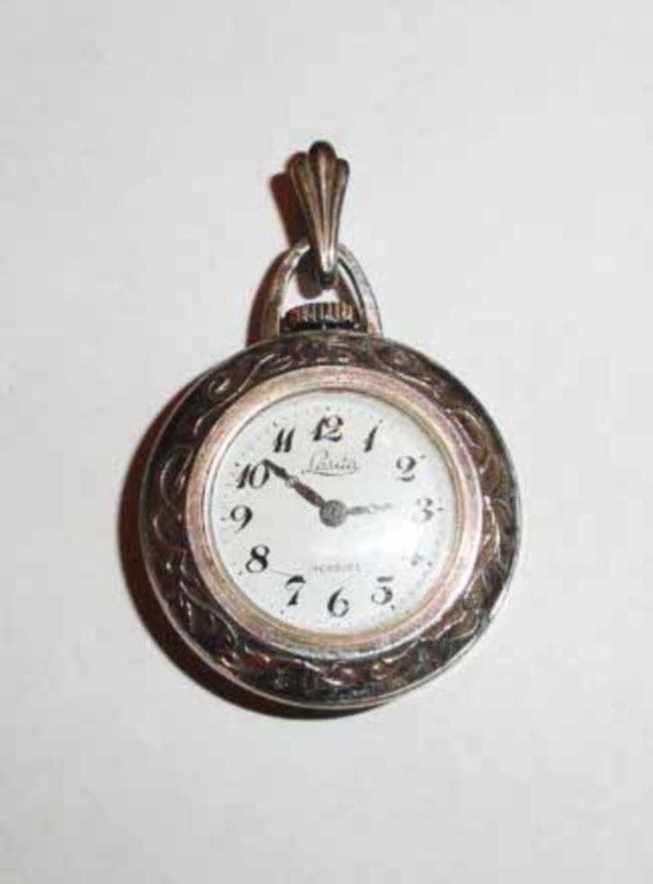 Horloge Lasita Incabloc zilver, Sieraden, Tassen en Uiterlijk, Horloges | Dames, Gebruikt, Zakhorloge, Overige merken, Zilver
