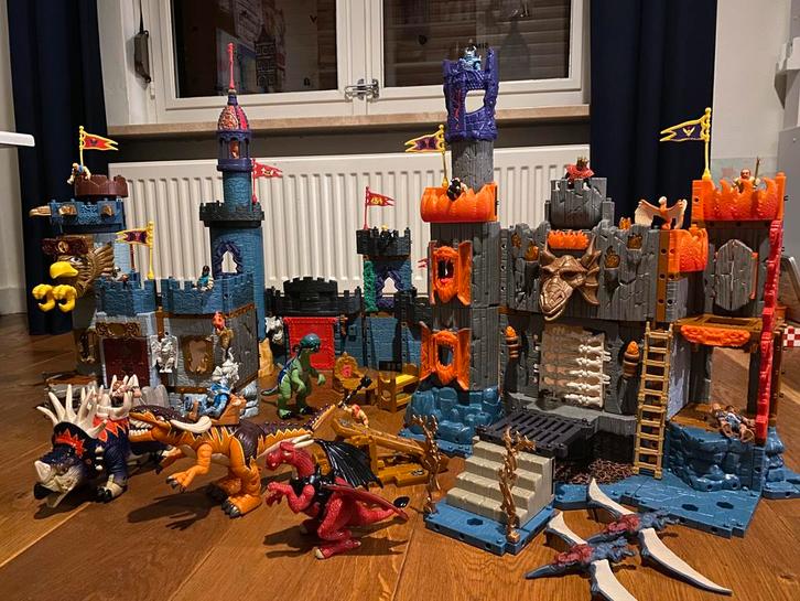 Grote set kastelen, ridders, dino’s Imaginext Fisher Price, Kinderen en Baby's, Speelgoed | Actiefiguren, Gebruikt, Ophalen