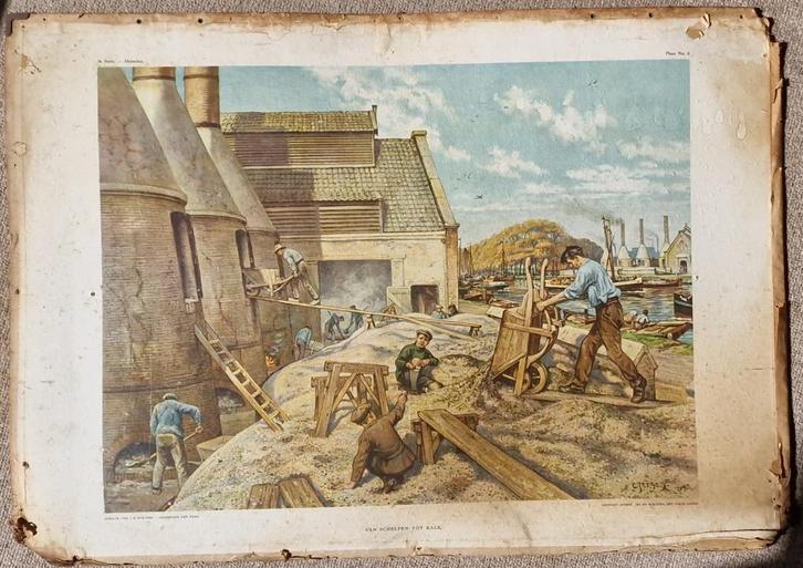 Van schelpen tot kalk / C. Jetses, Antiek en Kunst, Antiek | Schoolplaten, Ophalen