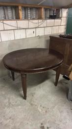 Antieke mohonie houten tafel donker hout, Ophalen, Gebruikt, Rond, 100 tot 150 cm