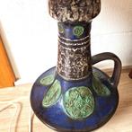 Vintage West Germany vloerlamp blauw groen keramiek kap wit, Ophalen, Overige materialen, Zo goed als nieuw, West Germany