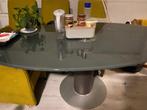 Gratis: ovale eettafel, Huis en Inrichting, Tafels | Eettafels, Ophalen, Gebruikt, 100 tot 150 cm, Glas
