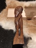 Houten Afrikaans beeldje van twee hoofden, Antiek en Kunst, Ophalen of Verzenden