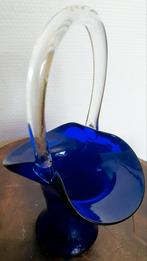 Tas mondgeblazen glas blauw gaaf met pontil uniek bijzonder, Antiek en Kunst, Antiek | Glas en Kristal, Ophalen of Verzenden