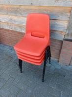 Leuke vintage retro stapelstoelen stackchairs stoelen, Ophalen, Gebruikt, Vijf, Zes of meer stoelen