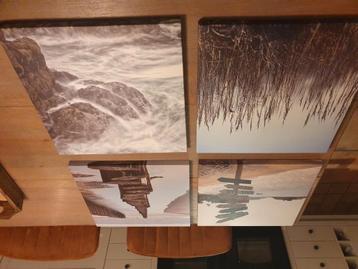 Schilderijtjes van karton 4 x  beschikbaar voor biedingen