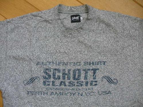 SCHOTT t- shirt grijs wit mêlee maat L, Kleding | Heren, T-shirts, Zo goed als nieuw, Maat 52/54 (L), Wit, Ophalen of Verzenden
