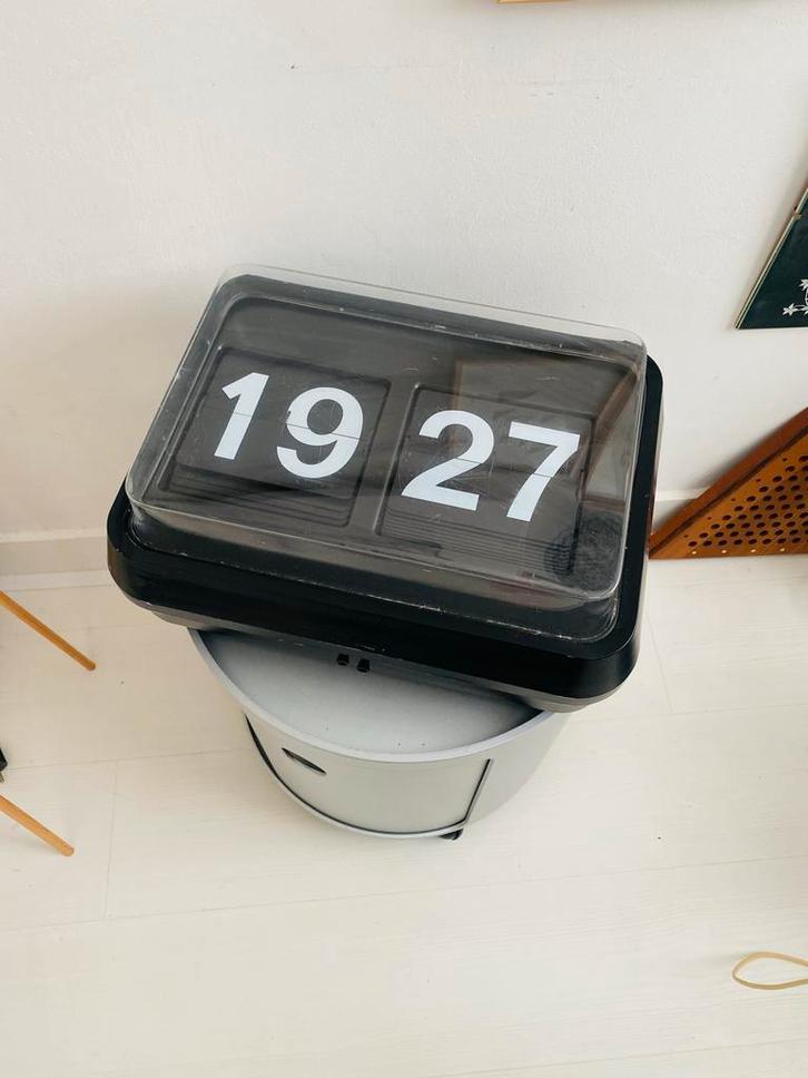 Vintage Twemco Klok - Zwarte flip klok, Huis en Inrichting, Woonaccessoires | Klokken, Gebruikt, Wandklok, Digitaal, Ophalen of Verzenden