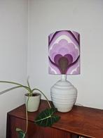 Vintage retro space age bohemian lampenkap paars lila wit, Wit, Rond, Ophalen of Verzenden, Zo goed als nieuw