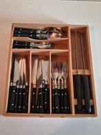 Besteklade 6 persoons zwart kunststof met stainless steel., Ophalen of Verzenden, Nieuw