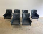 Bert Plantagie Arc eetkamerstoel 4x zwart  2x donkergrijs, Huis en Inrichting, Ophalen, Modern design, Gebruikt, Zwart