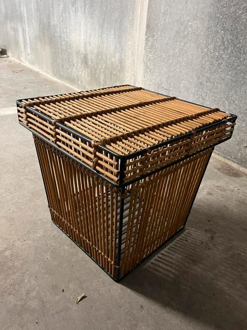 Vintage Rohe Noordwolde rieten rotan midcentury mand, Huis en Inrichting, Woonaccessoires | Schalen en Manden, Gebruikt, Mand