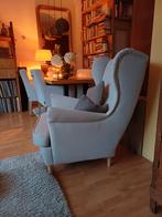 IKEA Strandmon klassieke oor fauteuil zandkleurig, Huis en Inrichting, Ophalen, Gebruikt, Hout, 75 tot 100 cm