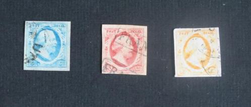 Nederland NVPH 1 t/m 3 Koning Willem III NVPH1 NVPH2 NVPH3, Postzegels en Munten, Postzegels | Nederland, Gestempeld, T/m 1940